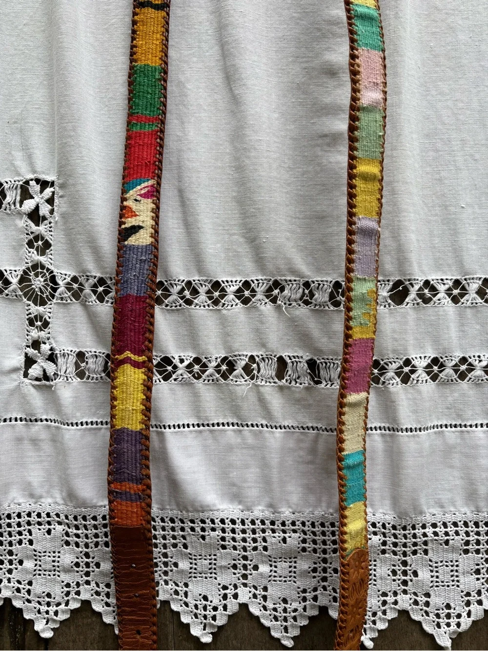 Vintage Handmade Belts From Guatemala Medium Set of 2